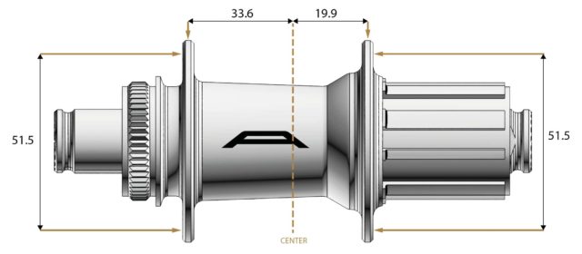 dessin du moyeu RAR first avec ses cotes pour le montage d'une roue de vélo