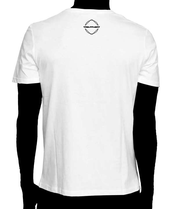 T-shirt RAR blanc avec dessin de vélo sur la poitrine