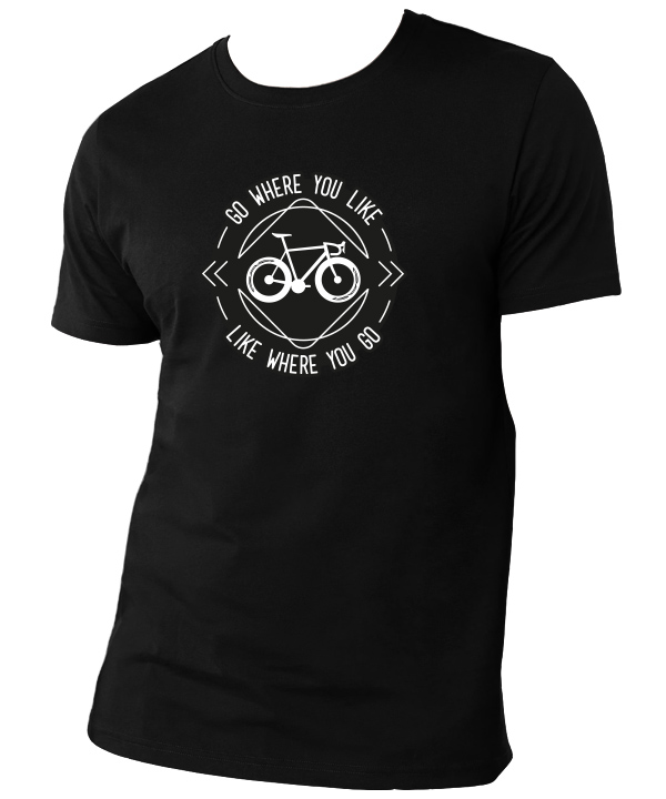 T-shirt RAR noir avec dessin de vélo sur la poitrine